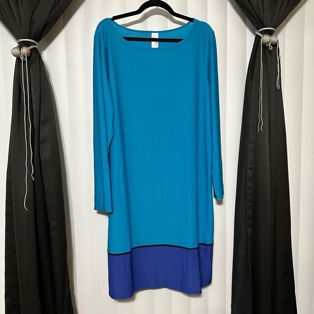 long sleeve blue/purple dress